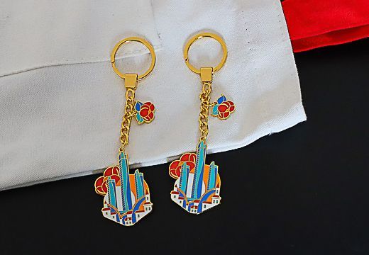 海天風(fēng)光金屬鑰匙扣掛件定制