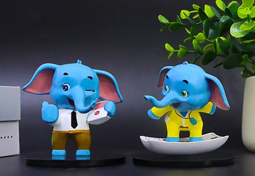藍(lán)色大耳朵小象創(chuàng)意擺件定制