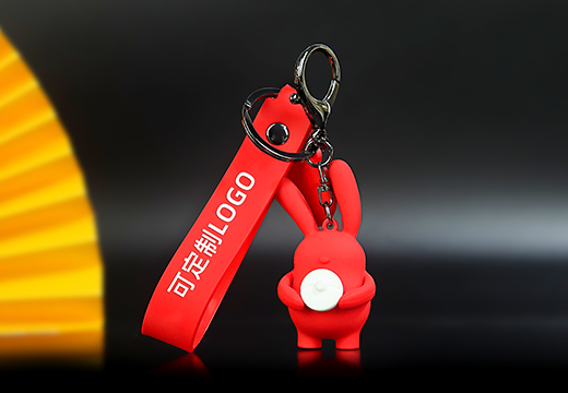 小兔子軟膠鑰匙扣掛件定制