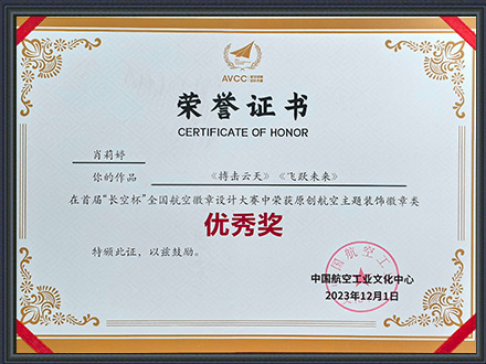 全國航空徽章設(shè)計(jì)大賽原創(chuàng)航空主題裝飾徽章類優(yōu)秀獎(jiǎng)