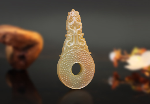 雙龍紋白玉壁夜光冰箱貼定制